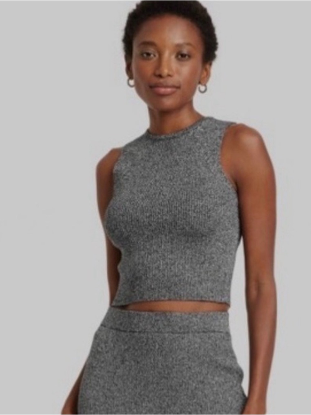 A New Day Sweater Tank in Lurex/Silver